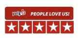 Yelp five-star rating badge